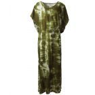 Groene kaftan met tie-dye print