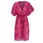 Kaftan met ornament print paars en roze

