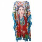 Lange katoenen kimono met afbeelding van Frida Kahlo