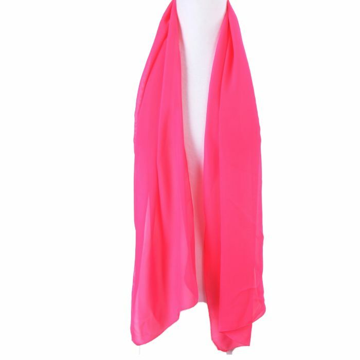 Zonder hoofd Aanvankelijk naakt Neon roze crêpe voile sjaal - bouFFante