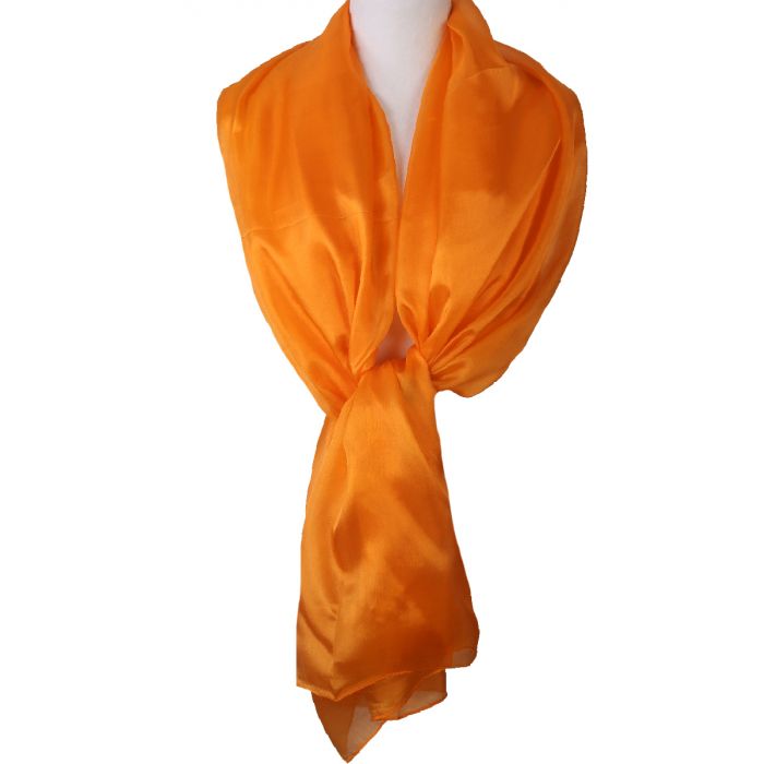 Bevatten Mier Grondig Zijden stola/sjaal in oranje - bouFFante