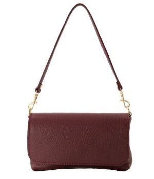 Bordeauxrode lederen clutch