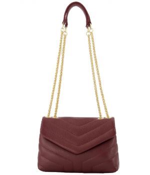 Lederen tas in de kleur bordeaux rood