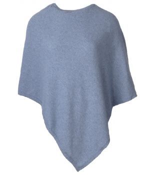 Poncho in kasjmier-blend in denimblauw