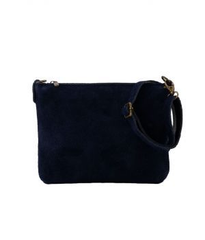 Suède crossbody tas in donkerblauw