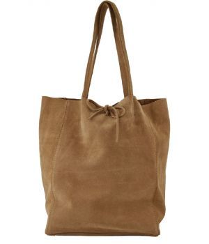 Suede shopper in camel