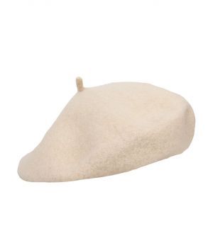 Wollen lichtbeige baret