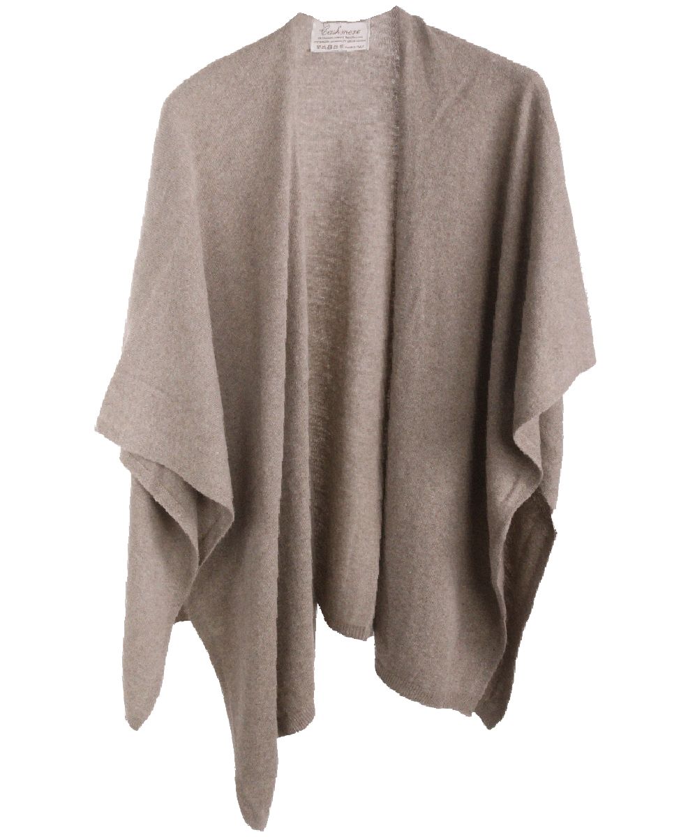 Kasjmier-blend omslagdoek in taupe