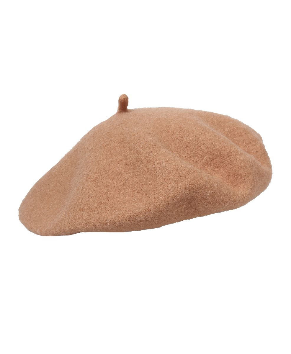 Wollen Franse baret in camel