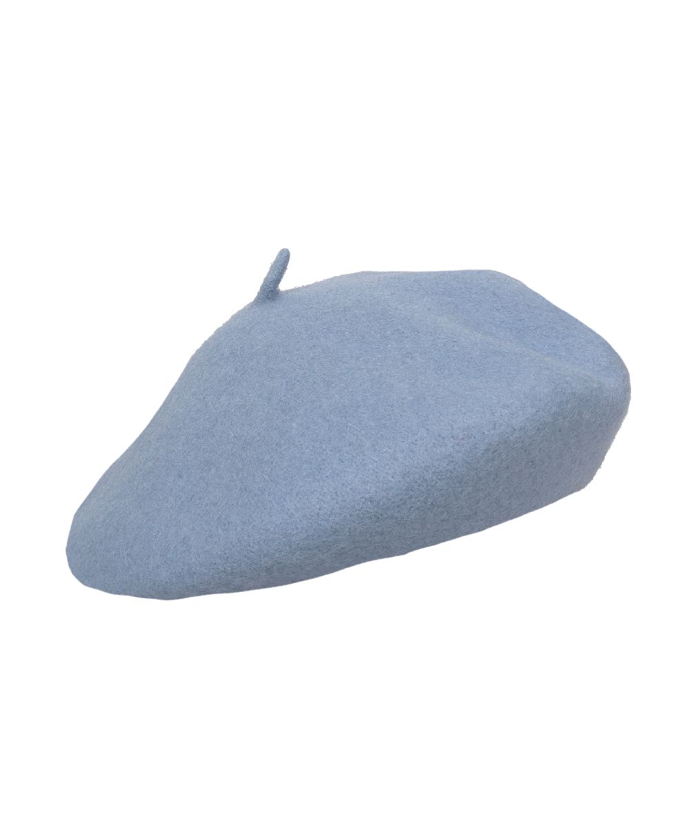 Wollen Franse baret in denimblauw