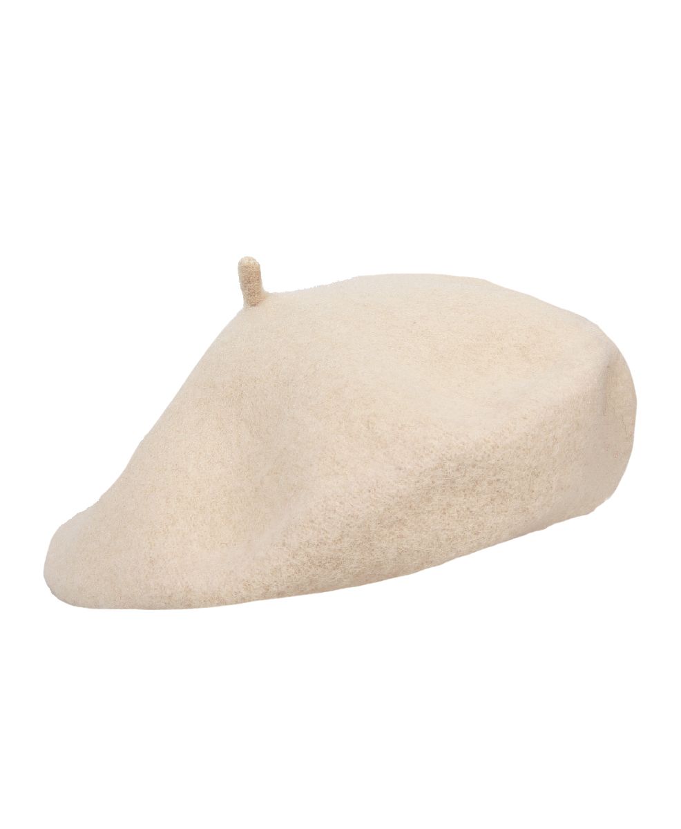 Wollen lichtbeige baret